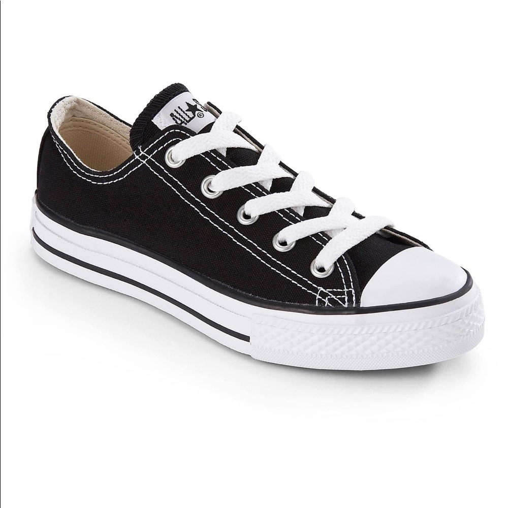 CONVERSE • All Stars Black White Shoes Youth 2 Y